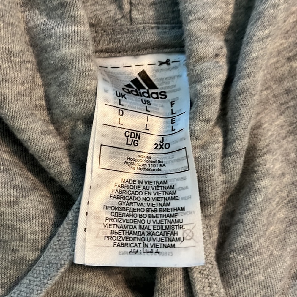 NWOT Adidas grey hooded sweatshirt - Picture 2 of 4